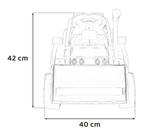 Traktor Spychacz G320 dla najmłodszych dzieci Czerwony + Ruchoma łyżka + Melodie + Klakson + Światła LED
