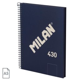 Zeszyt na spirali A5/80K gładki niebieski MILAN