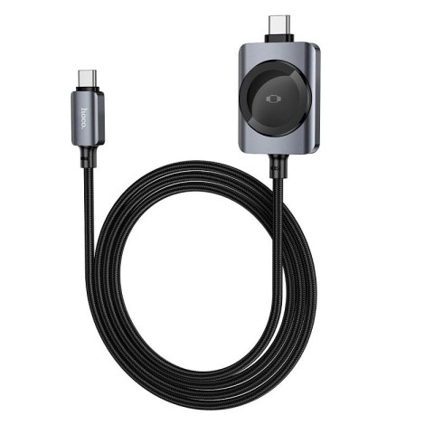 Kabel Hoco USB C do USB C PD100W z funcją ładowania iWatcha 1,2 m CW66 czarny