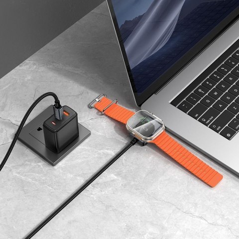 Kabel Hoco USB C do USB C PD100W z funcją ładowania iWatcha 1,2 m CW66 czarny