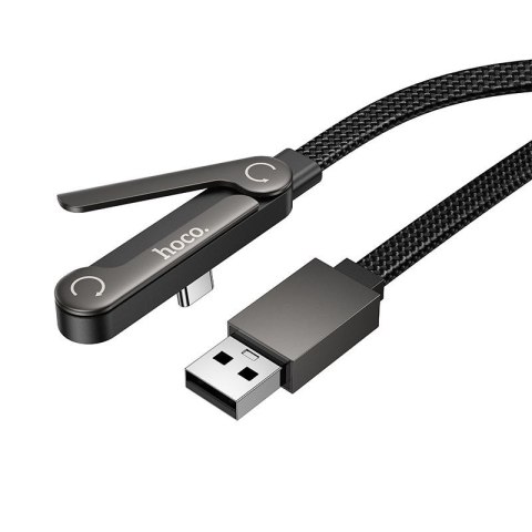 Kabel z podstawką USB A do USB C Hoco 3A 1,2 m U150 Exquisite czarny