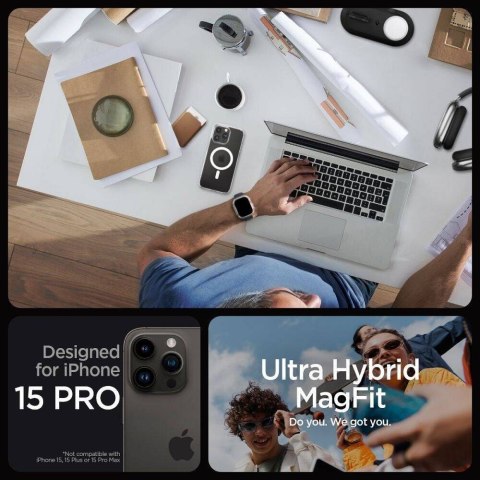 SPIGEN futerał ULTRA HYBRID MAG kompatybilny z MagSafe do IPHONE 16 Pro frost clear