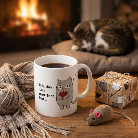 Zaskakujący Kubeczek Kot kubek magiczny Walentynki