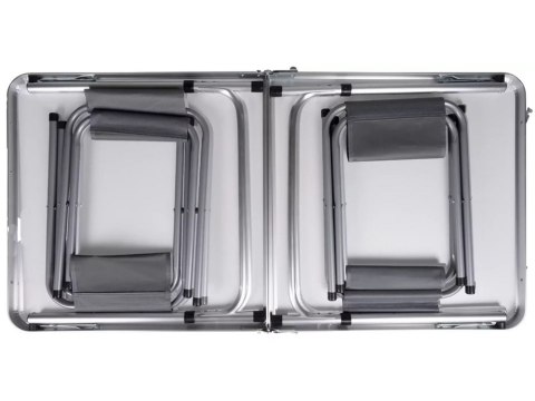 Zestaw stolik stół turystyczny składany kempingowy duży 4 krzesła walizka brąz