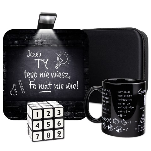 Zestaw Prezentowy dla Geniusza - Kubek, Kostka Sudoku, Lampka Czytelnika