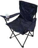 Lekkie Krzesło Składane Kempingowe z Oparciem Turystyczne Czarne KUBISPORT