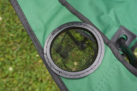 Lekkie Krzesło Składane Kempingowe z Oparciem Turystyczne Zielone KUBISPORT