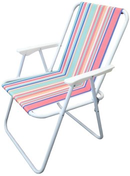 Składane Krzesło Kempingowe Turystyczne Lekkie z Oparciem Kolorowe KUBISPORT