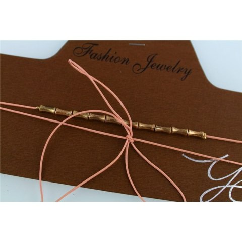 NASZYJNIK CHOKER RÓŻOWY ZE ZŁOTEM - N491