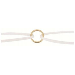 NASZYJNIK CHOKER RZEMYK ZŁOTE KÓŁECZKO BIAŁY N296B