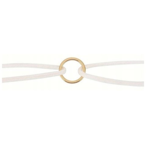 NASZYJNIK CHOKER RZEMYK ZŁOTE KÓŁECZKO BIAŁY N296B