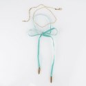 NASZYJNIK CHOKER VELVET CHAIN - MIĘTOWY N485M