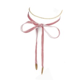 NASZYJNIK CHOKER VELVET CHAIN - RÓŻOWY N485R
