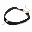 NASZYJNIK CZARNO-ZŁOTY CHOKER TASIEMKA N471