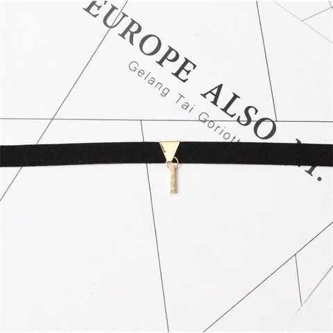 NASZYJNIK CZARNO-ZŁOTY CHOKER TASIEMKA N471