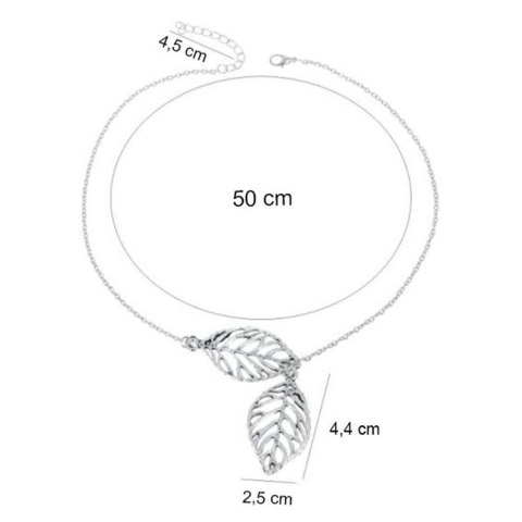 NASZYJNIK DELIKATNY CELEBRYTKA LISTKI SREBRO N122S