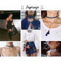 NASZYJNIK DENIM CHOKEJ Z TRÓJKĄTEM - N469