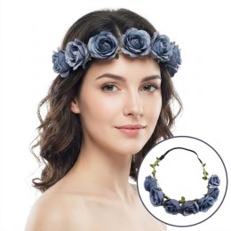 Wianek, opaska do włosów z kwiatów, delikatny wianuszek BOHO W43N