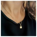 Naszyjnik delikatny wisząca kłódka N724