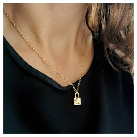 Naszyjnik delikatny wisząca kłódka N724