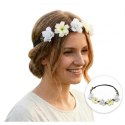 Wianek, opaska do włosów z kwiatów, delikatny wianuszek BOHO W78B