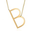 Naszyjnik stal chirurgiczna literka B platerowana złotem NST995B