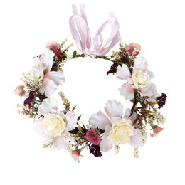 Wianek, opaska do włosów z kwiatów, delikatny wianuszek BOHO W108