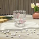 Szklanka ryflowana, z falowanymi ściankami, MOTYLKI róż 260 ml 1szt SZK161