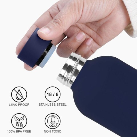 Bidon, butelka termiczna 500ML, stal nierdzewna z powłoką SOFT TOUCH czarny BD46CZ