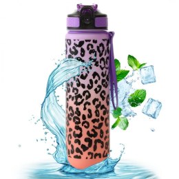Butelka na wodę, bidon PANTERKA 1L ombre Fiolet z pomarańczem BD43WZ2
