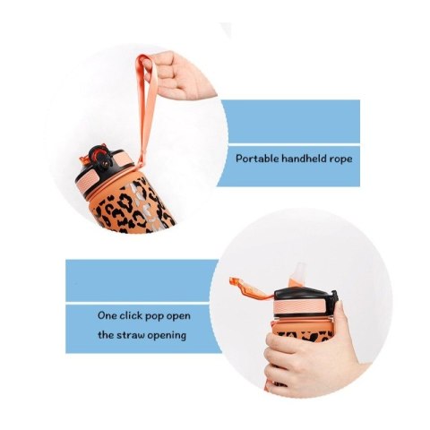 Butelka na wodę, bidon PANTERKA 1L ombre biały z czarnym BD43WZ1