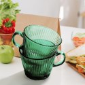 Filiżanka szklanka ryflowana duża butelkowa zieleń 380 ml 1szt SZK178