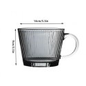 Filiżanka szklanka ryflowana duża grafit, szara 380 ml 1szt SZK177