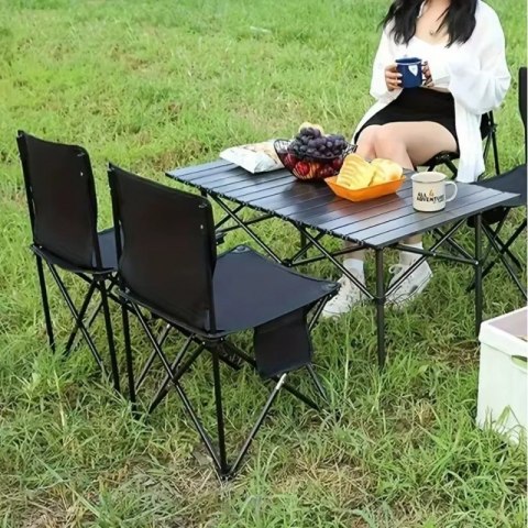 Składane krzesło turystyczne, kempingowe, wędkarskie z kieszonką KRT12CZ