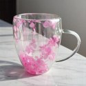 Szklanka termiczna z hortensją w środku róż 300 ml 1szt SZK77
