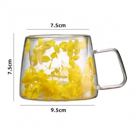 Szklanka termiczna z kwiatami w środku, hortensje 180 ml 1szt SZK155