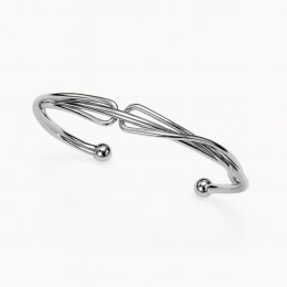 Bransoletka obręcz srebrna zawijana, pętelka B205S