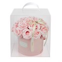 Flower box, bukiet zapachowych kwiatów mydlanych w pudełku 21szt. 19x16cm BUK08R