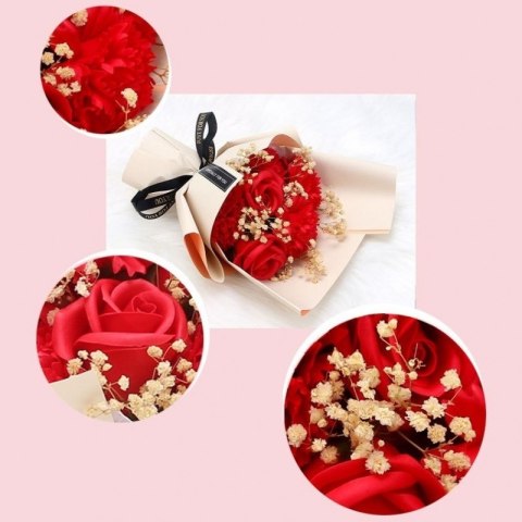 Bukiet zapachowych kwiatów mydlanych w pudełku 6 szt. flower box BUK09CZE