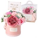 Flower box, bukiet zapachowych kwiatów mydlanych w pudełku 21х22cm BUK10R