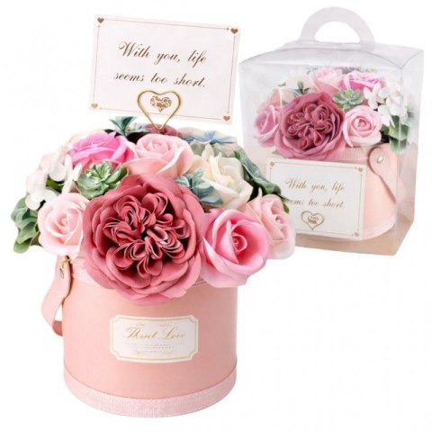 Flower box, bukiet zapachowych kwiatów mydlanych w pudełku 21х22cm BUK10R