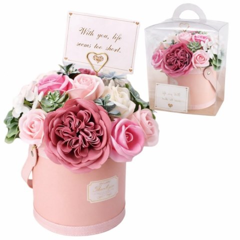 Flower box, bukiet zapachowych kwiatów mydlanych w pudełku 21х22cm BUK10R